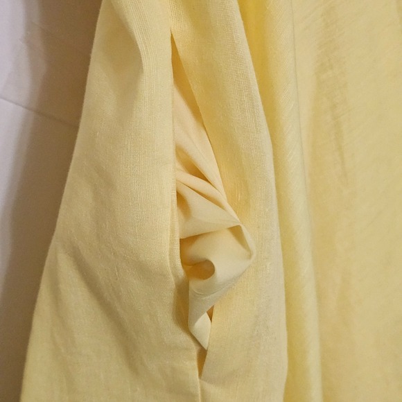 Antonio Melanie Women's Dress 12 Yellow Mock Neck Short Sleeves Knee-Length 0666 - Picture 8 of 15